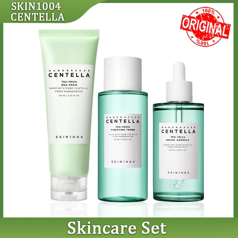 Skin1004 Madagascar Centella Complete Skincare Set – Toner, Serum, Cleanser, Clay Mask & Sun Serum for Sensitive Skin