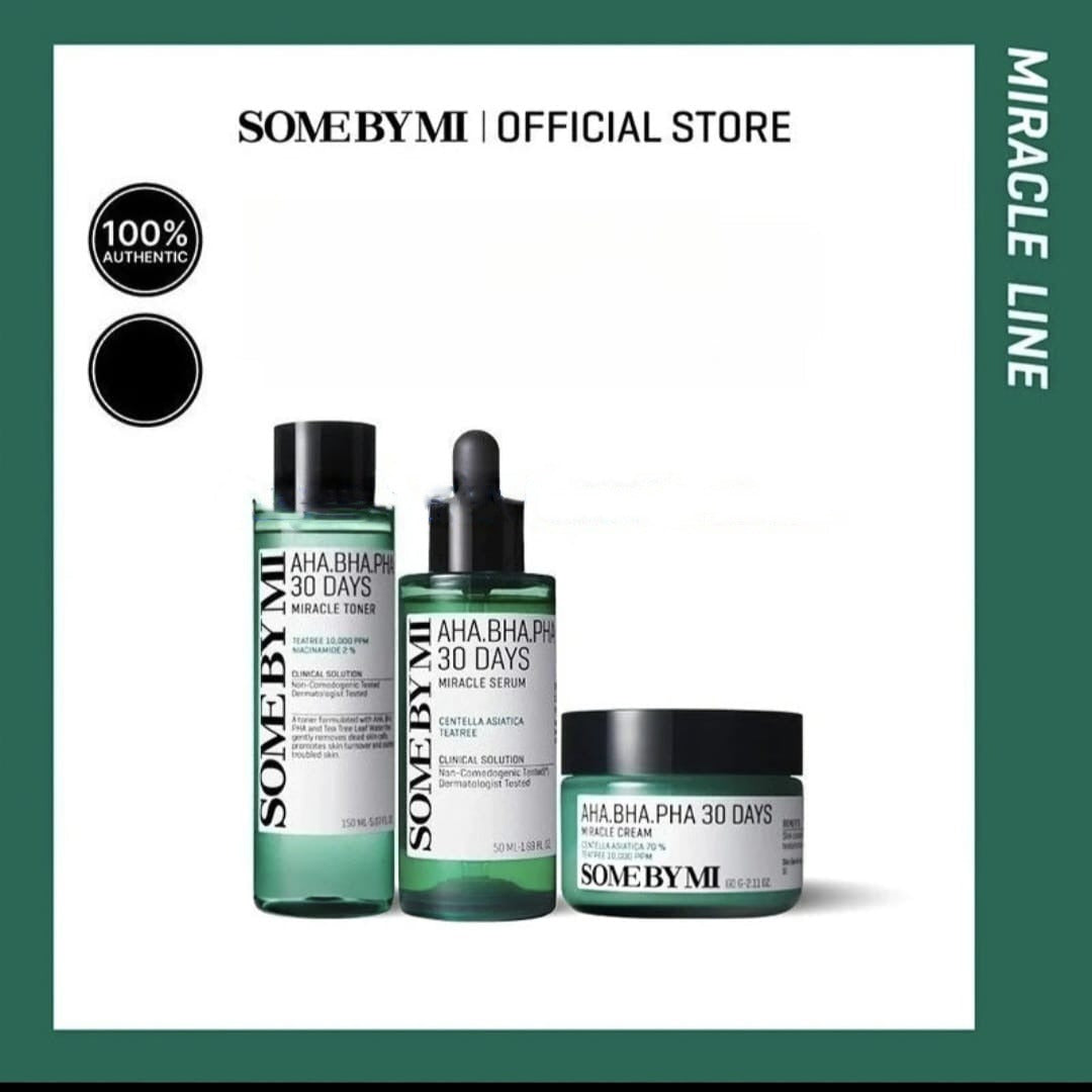 SOME BY MI AHA·BHA·PHA 30-Day Miracle Skincare Set – Toner, Serum, Cream & Foam Cleanser for Acne-Prone Skin