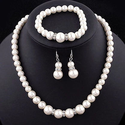 Elegant Simulated Pearl Jewelry Set