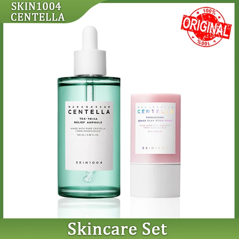 Skin1004 Madagascar Centella Complete Skincare Set – Toner, Serum, Cleanser, Clay Mask &amp; Sun Serum for Sensitive Skin