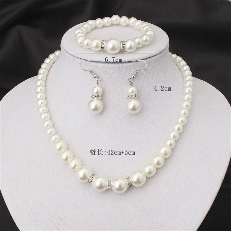 Elegant Simulated Pearl Jewelry Set