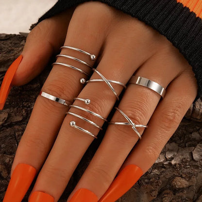 6-Piece Adjustable Gold &amp; Silver Ring Set