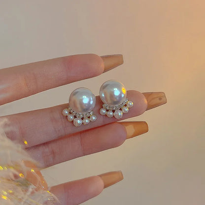 Classic White Pearl Stud Earrings