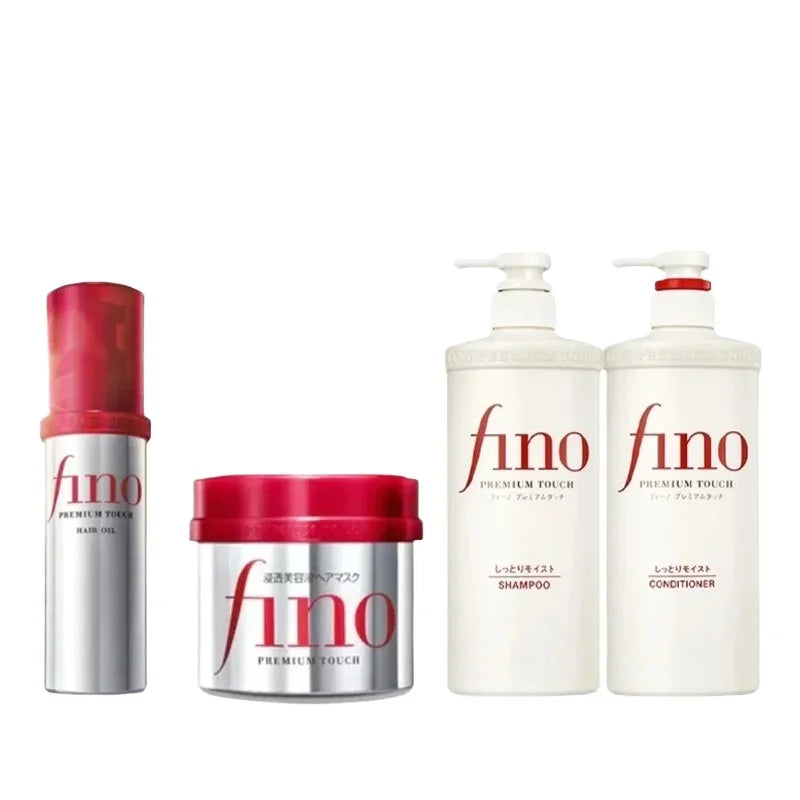 Fino Premium Touch Complete Hair Care Set – Shampoo, Conditioner, Hair Mask &amp; Oil for Smooth, Shiny &amp; Frizz-Free Hair