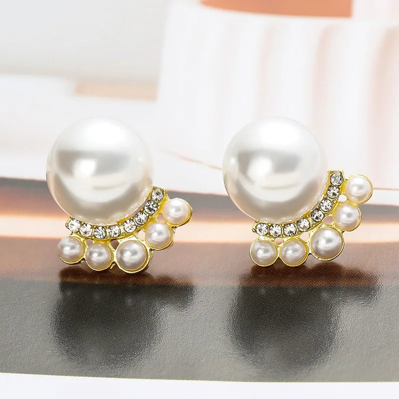 Classic White Pearl Stud Earrings