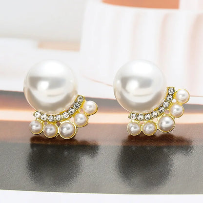 Classic White Pearl Stud Earrings