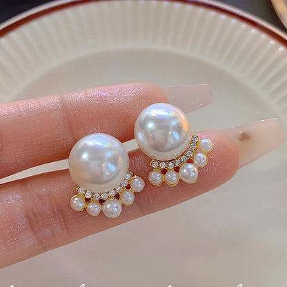 Classic White Pearl Stud Earrings