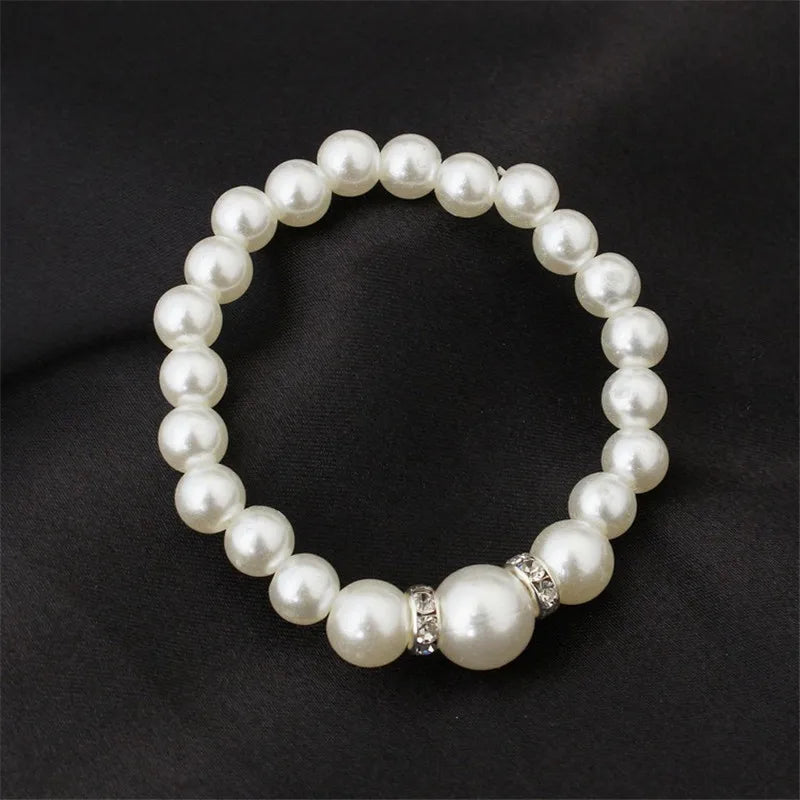 Elegant Simulated Pearl Jewelry Set