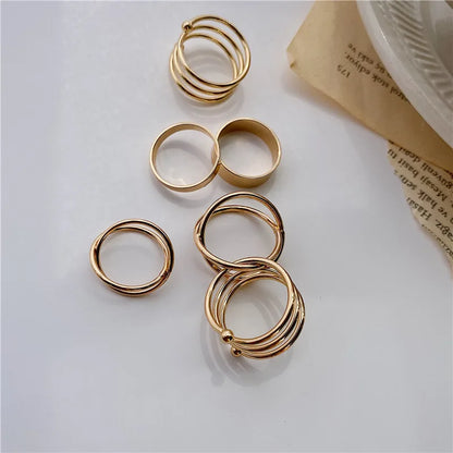 6-Piece Adjustable Gold &amp; Silver Ring Set